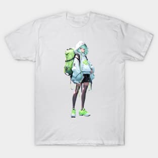 Anime Girl with Backpack T-Shirt